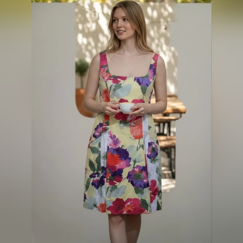 Ralph Lauren Floral Sleeveless Fit and Flare Dress Size 16 - Picture 1 of 7
